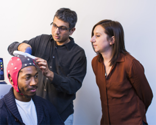 Ph.D. student Jessica Ross, Professor Ramesh Balasubramaniam and another graduate student